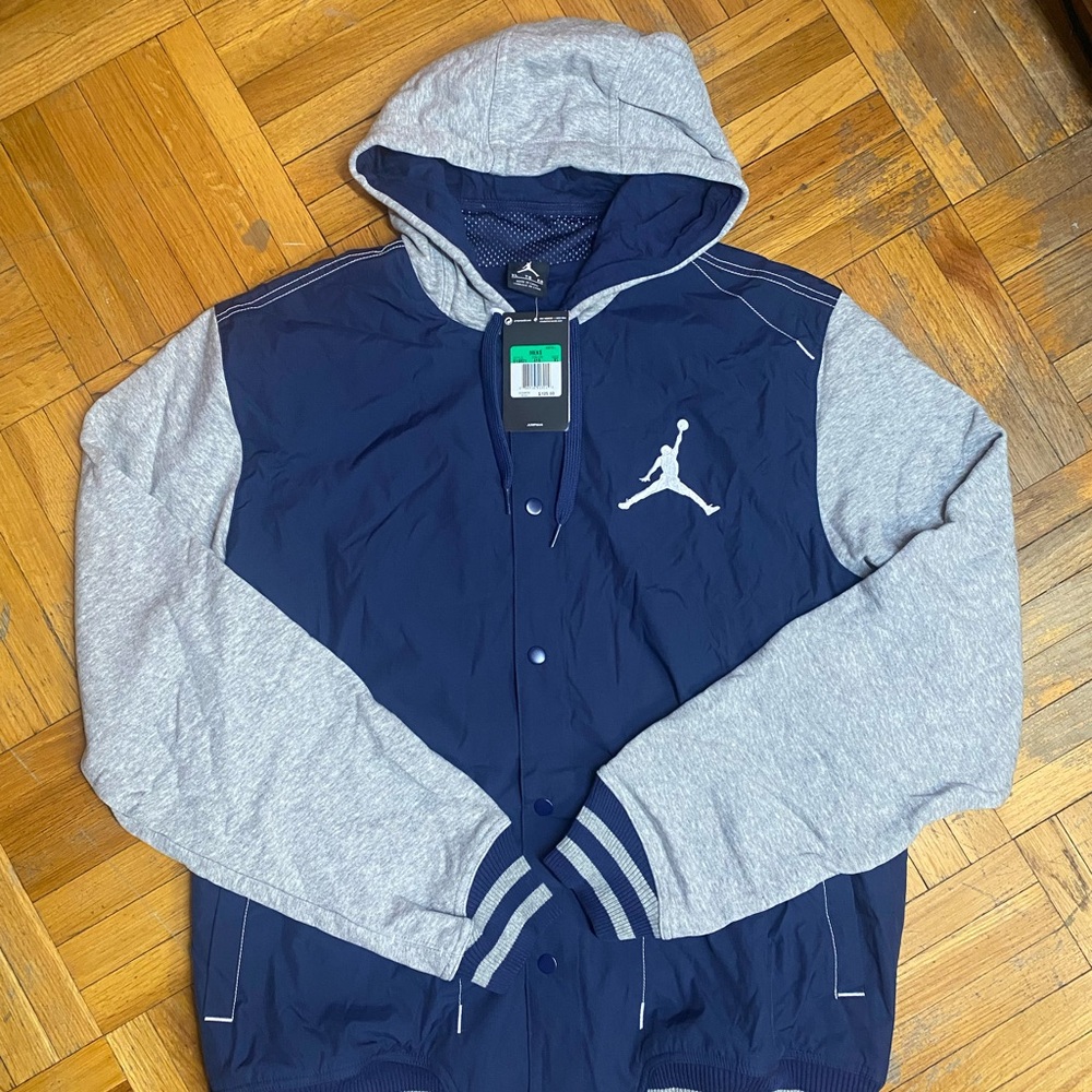 Jump Men's Blue and Gray Varsity Jacket